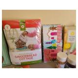 Olivia Cookbook and Cookie Cutter Kit NIB, Cupcake Papers, Sprinkles, Gingerbread Kit NIB, and Childrens Holiday Craft Kits