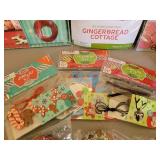 Olivia Cookbook and Cookie Cutter Kit NIB, Cupcake Papers, Sprinkles, Gingerbread Kit NIB, and Childrens Holiday Craft Kits