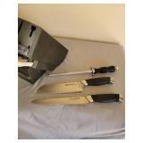 Rooster Utensil Holder with Utensils and Farberware Knife Set