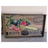 Metal Rooster Wall Hanging and Burts Seed Sign