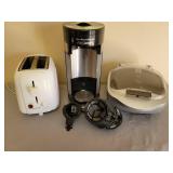 George Foreman Grill, Flex-Brew Coffee Maker, and Toaster