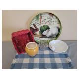 Rabbits, Dishes, and Baskets