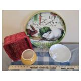 Rabbits, Dishes, and Baskets