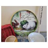 Rabbits, Dishes, and Baskets