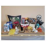 Home Decor and Household Supplies (light bulbs, flashlight, tape measure, pillows, 6" sharpening stone NIB, and stone oil