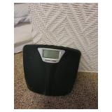 Laundry Hamper, Bathroom Scales, and 4 Pillows