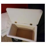 Laundry Hamper, Bathroom Scales, and 4 Pillows