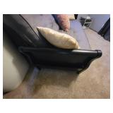 VERY NICE FUTON with 8" Cushion/Mattress. Has Magazine Rack on both Ends, Converts to a Full-Size Sleigh Bed, and 3 Throw Pillows