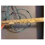 End Table with Metal Bicycle Wall Hanging