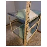 End Table with Metal Bicycle Wall Hanging