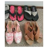 8 Pair Womens Size 7 Sandals (5 are Skechers)
