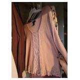 Top Rack of Closet - Mostly Sweaters and Long Sleeve Blouses Size L-XL (Bring your own boxes)