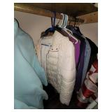 Contents of Coat Closet (Coats L-XL, Jackets, Shoes size 7, Umbrellas, and Flag)