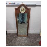 Beautiful Vintage Bassett Furniture Clock Mirror Co. Eight Day Wood