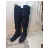 Blue Knee High Boots
