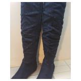 Blue Knee High Boots