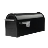 Gibraltar Mailboxes Franklin Medium, Steel, Post Mount Mailbox, Black, Model: FM110B00