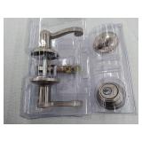 Kwikset Lido Keyed Entry Lever Sgl Cyl Deadbolt Combo Pack In Satin Nickel, Model # 99910-038