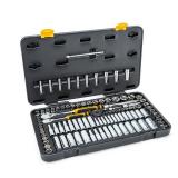 GEARWRENCH 1/4 in. and 3/8 in. Drive 6-Point Standard & Deep SAE/Metric 90-Tooth Ratchet and Socket Mechanics Tool Set (106-Piece)
