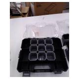 Husky 36-Compartment Interlocking Small Parts Organizer in Black (2-Pack) Model: THD2020-002