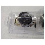 258 Uptown Round Keyed One Side Low Profile Deadbolt featuring SmartKey Securityâ¢ in Iron Black