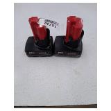 Milwaukee 48-11-2412 Twin Pack of 3.0 Amp Hour Extended Capacity 12V Lithium Ion Batteries