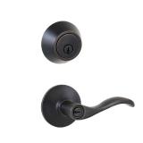 Defiant Naples Aged Bronze Entry Handle and Single Cylinder Deadbolt Combo Pack