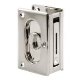 Prime-Line Products N 7367 3 3/4 in., Solid Brass with Satin Nickel Finish, Pocket Door Privacy Lock and Pull