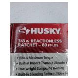 Husky 80 Foot per Pound Max Torque 3/8 Inch Reaction-less Ratchet with Rubberized Grip and Ball Type Socket