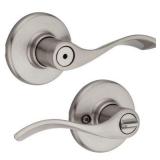 Kwikset Balboa Bed/Bath Door Lever in Satin Nickel