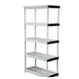 Gray 5-Tier Plastic Garage Storage Shelving Unit (36 In. W X 72 In. H X 18 In. D)