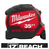 Milwaukee 35 ft. x 1-5/16 in. Wide Blade Tape Measure with 17 ft. Reach