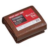 Everbilt 10 Ft. X 12 Ft. Brown/silver Heavy-duty Tarp