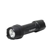 Husky 500 Lumens Tough Stainless Steel Core Multi-Setting LED Flashlight, Impact and Water Resistant with Batteries, Black