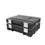 Husky 36-Compartment Interlocking Small Parts Organizer in Black (2-Pack)