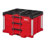 Milwaukee PACKOUT 22 in. Modular 3-Drawer Tool Box with Metal Reinforced Corners, Red