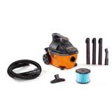 RIDGID 4 Gallon 5.0-Peak HP Portable Wet/Dry Shop Vacuum, Orange/ Peaches, Model: WD4070