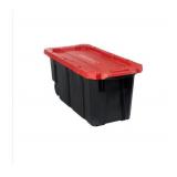 45 Gal. Latch and Stack Tote in Red and Black with Wheels