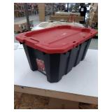 45 Gal. Latch and Stack Tote in Red and Black with Wheels