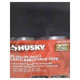 45 Gal. Latch and Stack Tote in Red and Black with Wheels