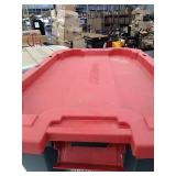 45 Gal. Latch and Stack Tote in Red and Black with Wheels