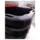 27 Gal. Tough Storage Tote in Black with Red Lid; 3 TOTES 1 LID