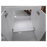 Glacier Bay All-in-One 24.125 in. x 21.375 in. x 35 in. Stainless Steel Laundry Sink with Faucet and White Storage Cabinet