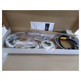 Glacier Bay All-in-One 24.125 in. x 21.375 in. x 35 in. Stainless Steel Laundry Sink with Faucet and White Storage Cabinet