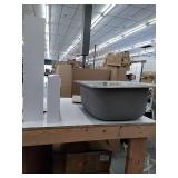 Glacier Bay All-in-One 24.125 in. x 21.375 in. x 35 in. Stainless Steel Laundry Sink with Faucet and White Storage Cabinet