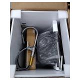 Glacier Bay All-in-One 24.125 in. x 21.375 in. x 35 in. Stainless Steel Laundry Sink with Faucet and White Storage Cabinet