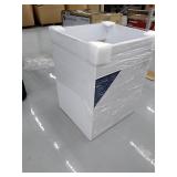 Glacier Bay All-in-One 24.125 in. x 21.375 in. x 35 in. Stainless Steel Laundry Sink with Faucet and White Storage Cabinet