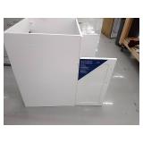 Glacier Bay All-in-One 24.125 in. x 21.375 in. x 35 in. Stainless Steel Laundry Sink with Faucet and White Storage Cabinet