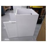 Glacier Bay All-in-One 24.125 in. x 21.375 in. x 35 in. Stainless Steel Laundry Sink with Faucet and White Storage Cabinet