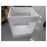 Glacier Bay All-in-One 24.125 in. x 21.375 in. x 35 in. Stainless Steel Laundry Sink with Faucet and White Storage Cabinet